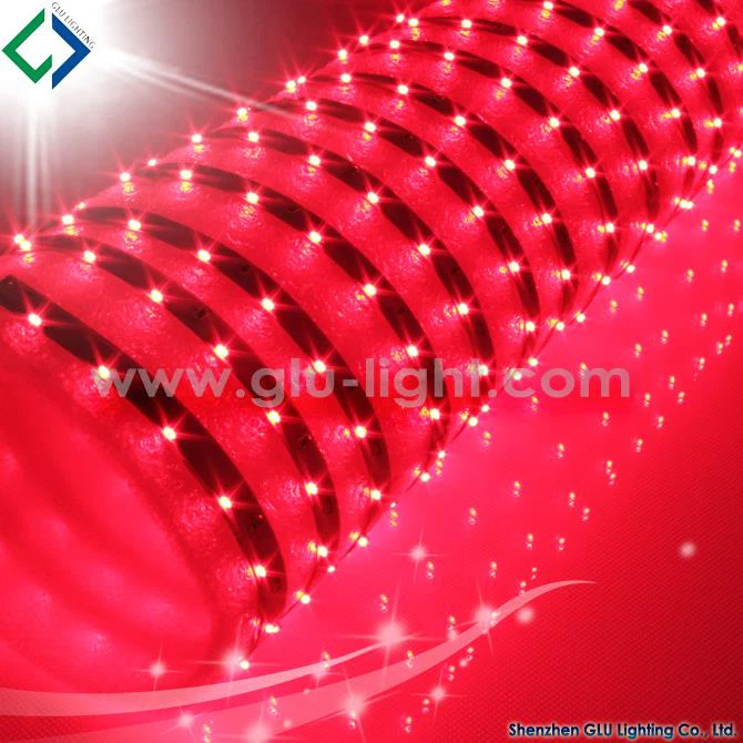High brightness 12V 8mm width 60leds/m side viewing 3014 red led ribbon